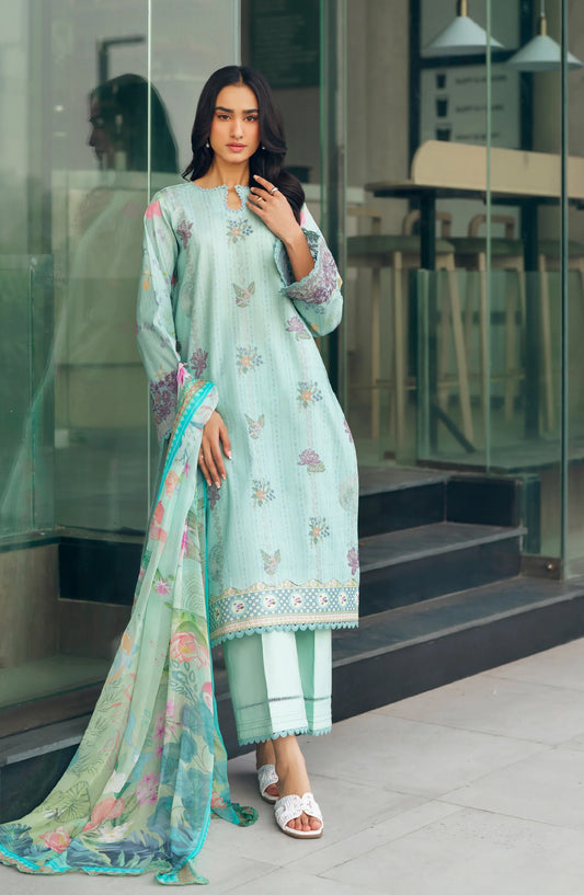 Zync by Florent Embroidered Lawn Unstitched 3 Piece Suit - FZ-5B - FL26SES - Ferozi - Summer Collection