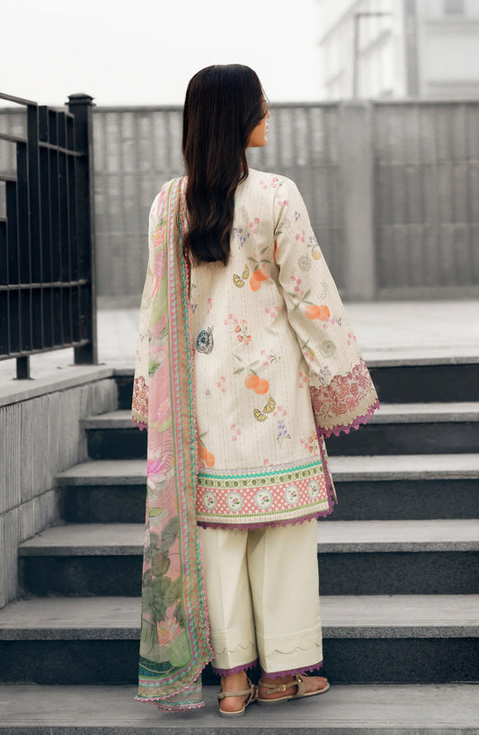 Zync by Florent Embroidered Lawn Unstitched 3 Piece Suit - FZ-5A - FL26SES - Lemon - Summer Collection