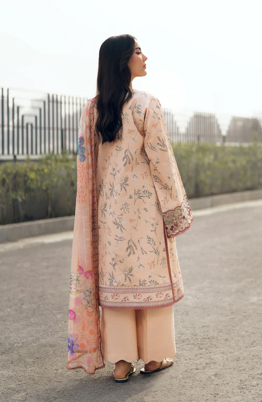 Zync by Florent Embroidered Lawn Unstitched 3 Piece Suit - FZ-3A - FL26SES - Peach - Summer Collection
