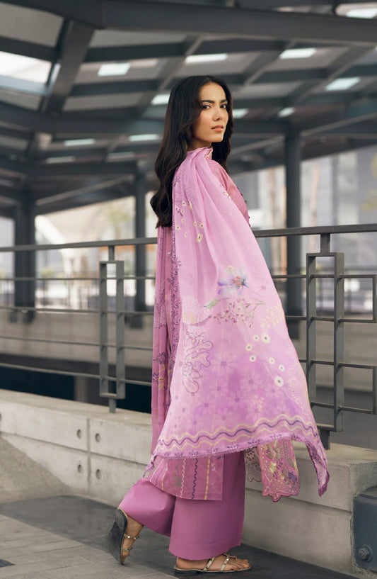 Zync by Florent Embroidered Lawn Unstitched 3 Piece Suit - FZ-2A - FL26SES - Pink - Summer Collection