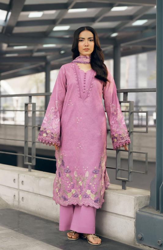 Zync by Florent Embroidered Lawn Unstitched 3 Piece Suit - FZ-2A - FL26SES - Pink - Summer Collection
