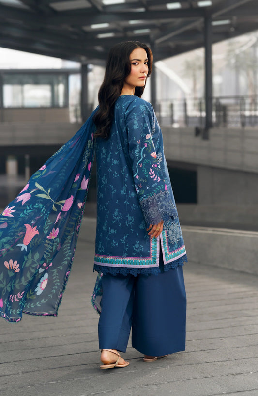 Zync by Florent Embroidered Lawn Unstitched 3 Piece Suit - FZ-1A - FL26SES - Blue - Summer Collection