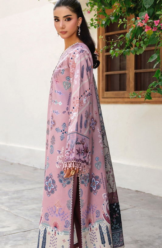 Zync by Florent Embroidered Winter Fabric Unstitched 3 Piece Suit - FL-5A - FL25WW - Pink - Winter Whispers Collection