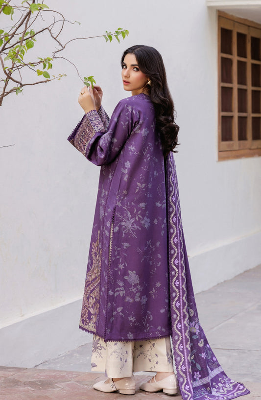 Zync by Florent Embroidered Winter Fabric Unstitched 3 Piece Suit - FL-7B - FL25WW - Purple - Winter Whispers Collection