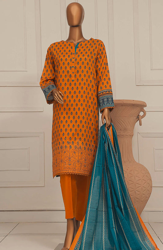 Asasa by HZ Textile Embroidered Lawn Unstitched 3 Piece Suit - AEL-252 - HZ25ASSL - Orange - Summer Collection
