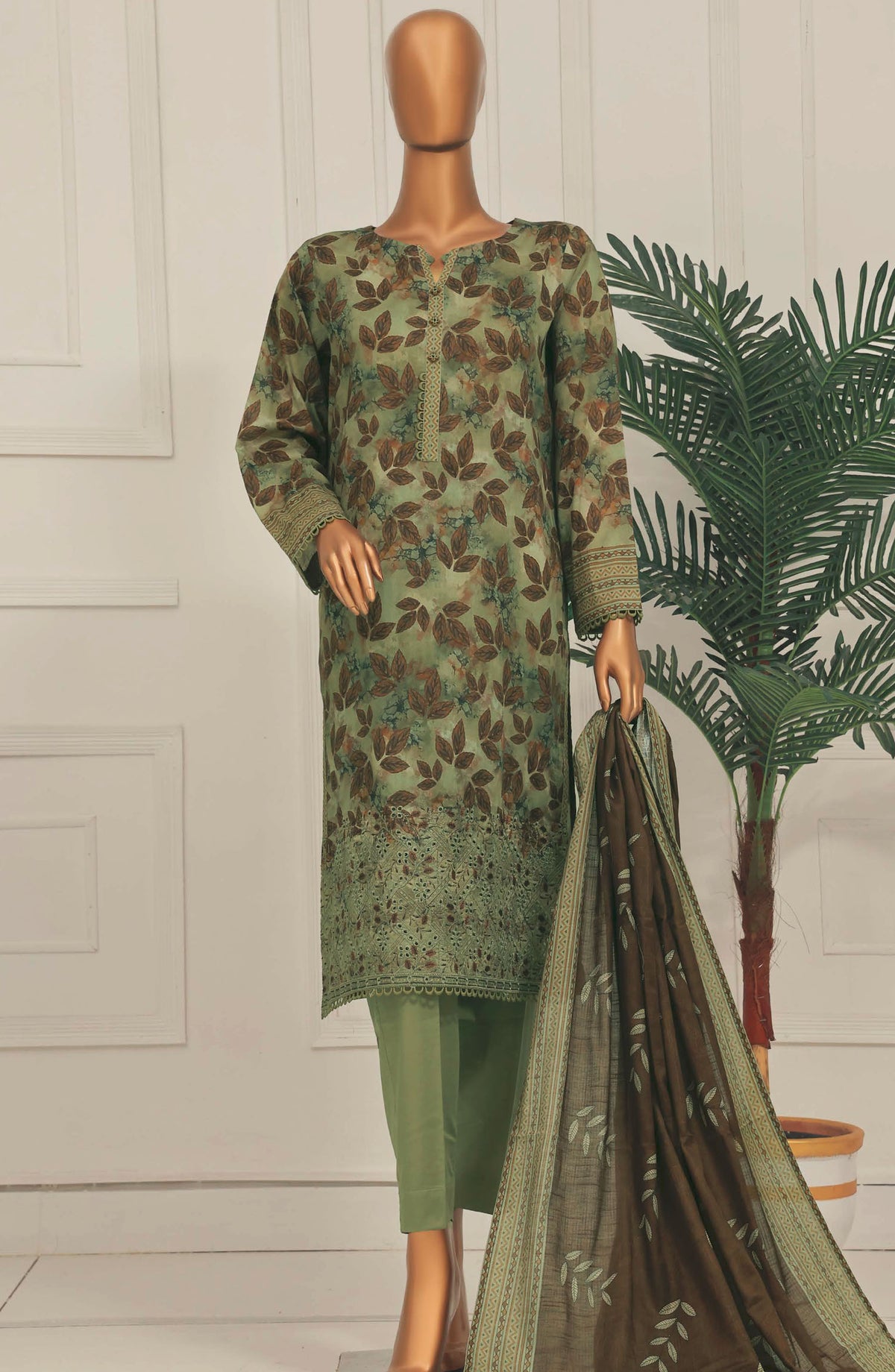 Asasa by HZ Textile Embroidered Lawn Unstitched 3 Piece Suit - AEL-253 - HZ25ASSL - Green - Summer Collection