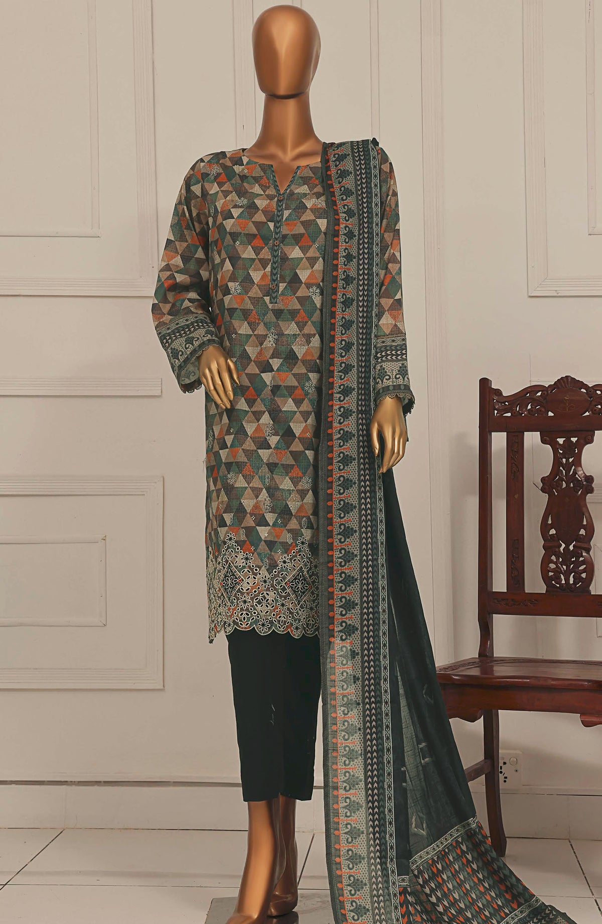 Asasa by HZ Textile Embroidered Lawn Unstitched 3 Piece Suit - AEL-259 - HZ25ASSL - Green - Summer Collection