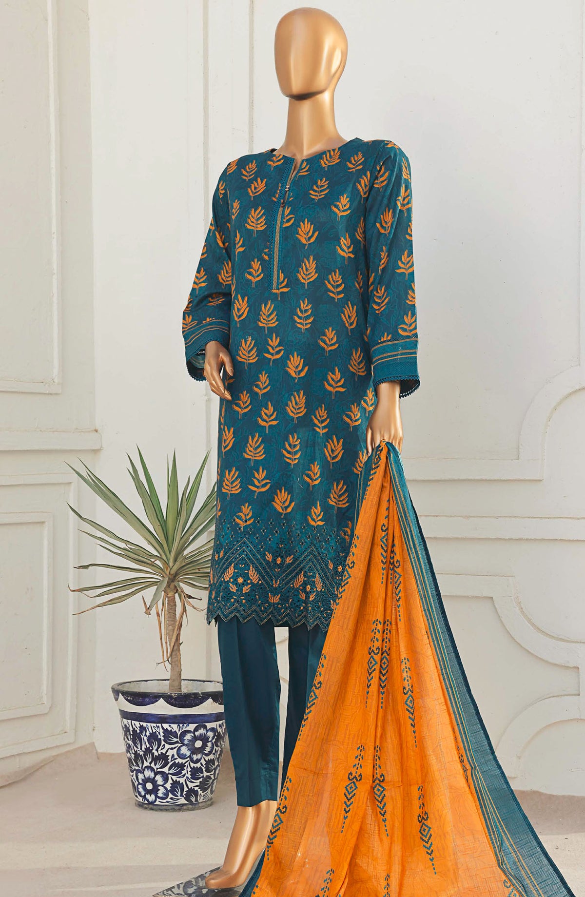 Asasa by HZ Textile Embroidered Lawn Unstitched 3 Piece Suit - AEL-260 - HZ25ASSL - Blue - Summer Collection