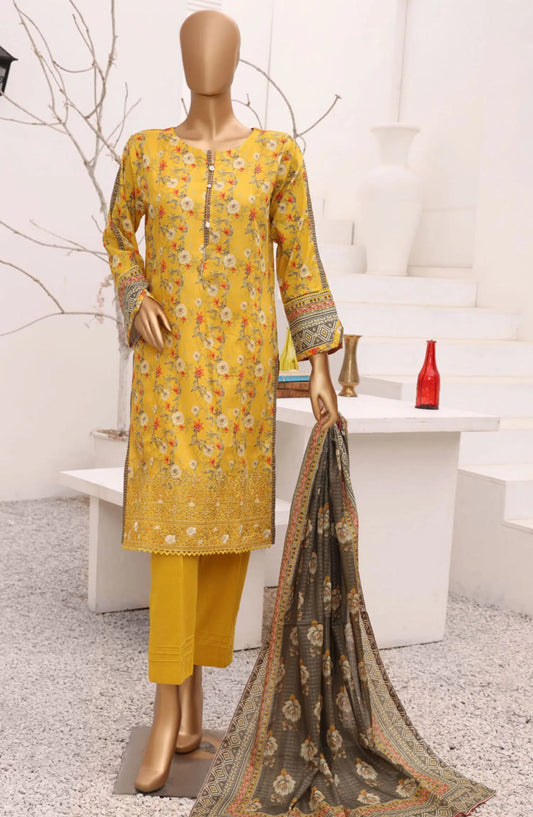 HZ RTW AASHKAAR Embroidered Lawn Collection Vol 05 - AEL-401-YELLOW