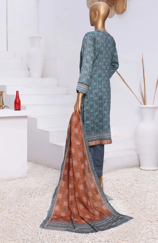HZ RTW AASHKAAR Embroidered Lawn Collection Vol 05 - AEL-402-GREYISH BLUE
