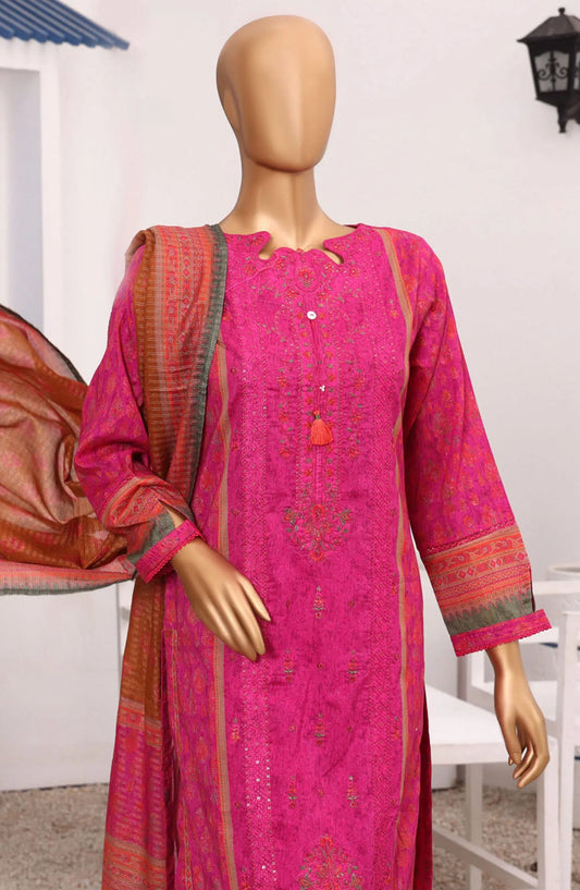 HZ RTW AASHKAAR Embroidered Lawn Collection Vol 05 - AEL-403-SHOCKING PINK