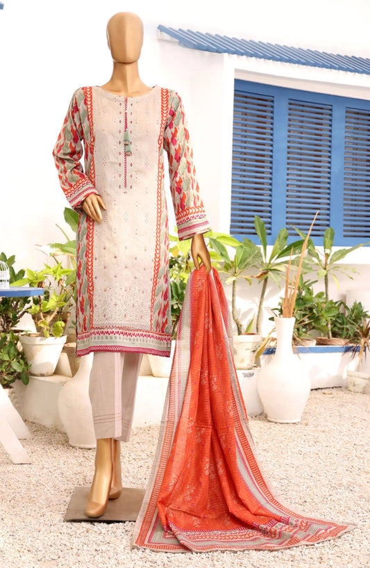 HZ RTW AASHKAAR Embroidered Lawn Collection Vol 05 - AEL-408-BEIGE MULTI
