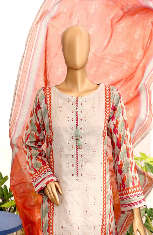 HZ RTW AASHKAAR Embroidered Lawn Collection Vol 05 - AEL-408-BEIGE MULTI