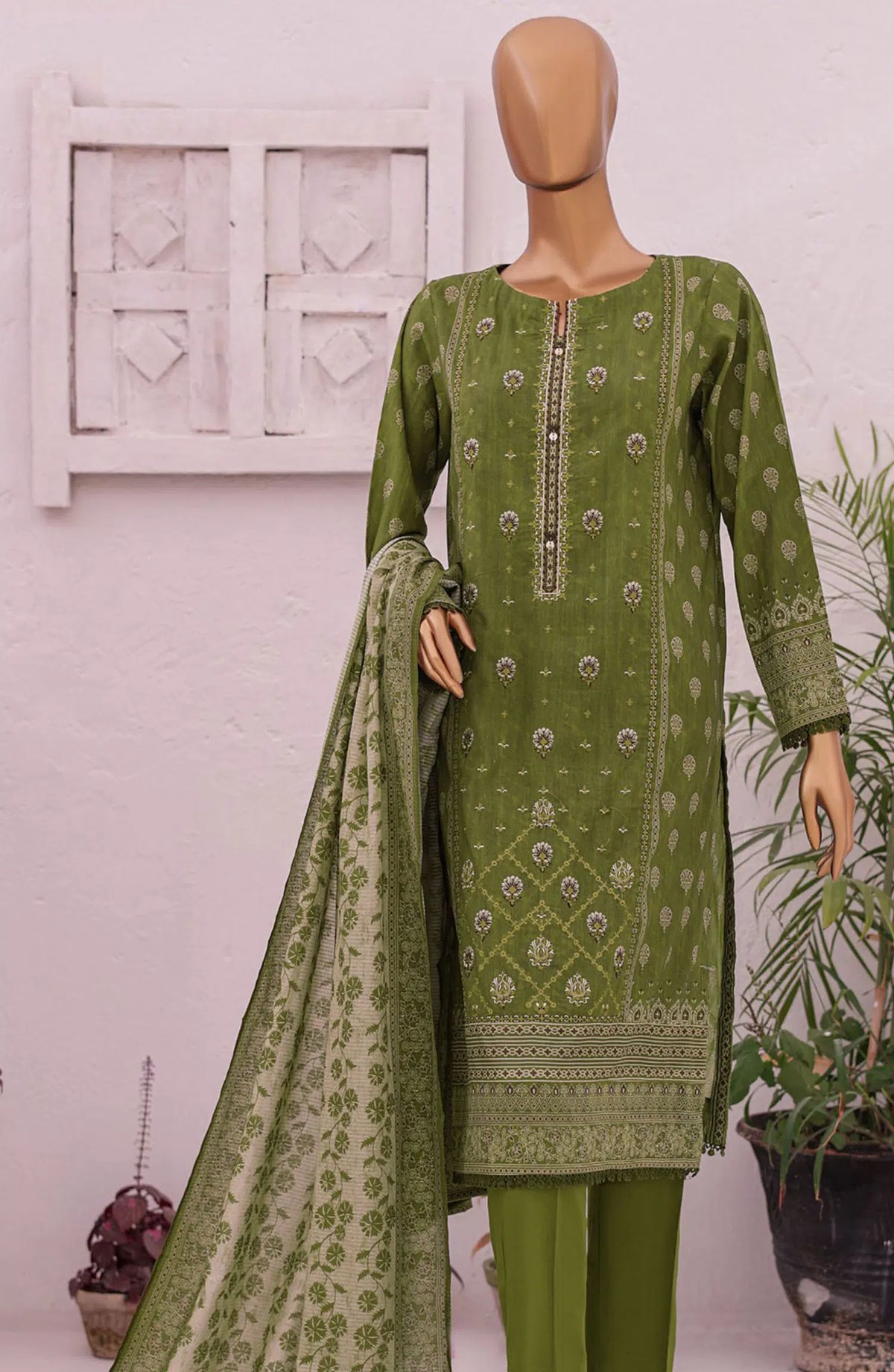 HZ Asasa Digital Printed Embroidered Lawn Collection 2024 - AEL 44
