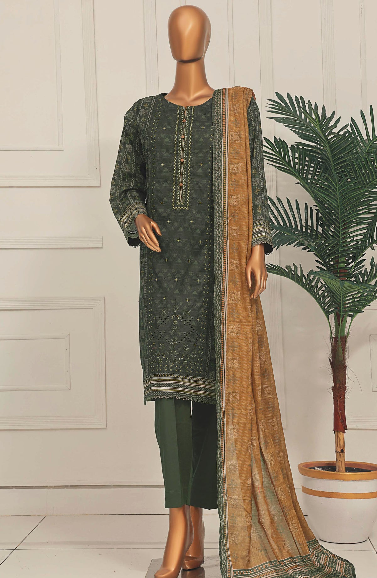 Asasa by HZ Textile Embroidered Lawn Unstitched 3 Piece Suit - AEL-69 - HZ25ASSL - Green - Summer Collection
