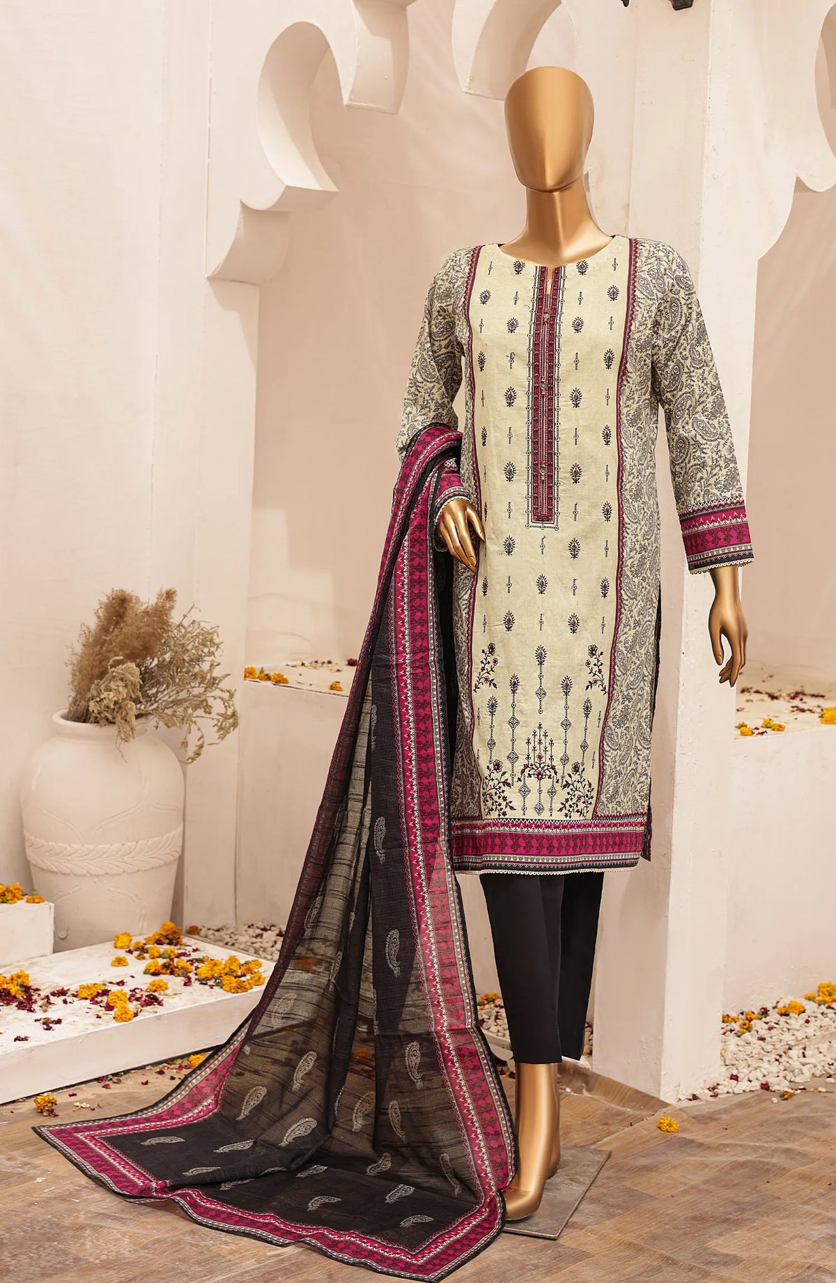 HZ Asasa Digital Printed and Embroidered Lawn Collection 2024 - AEL 15