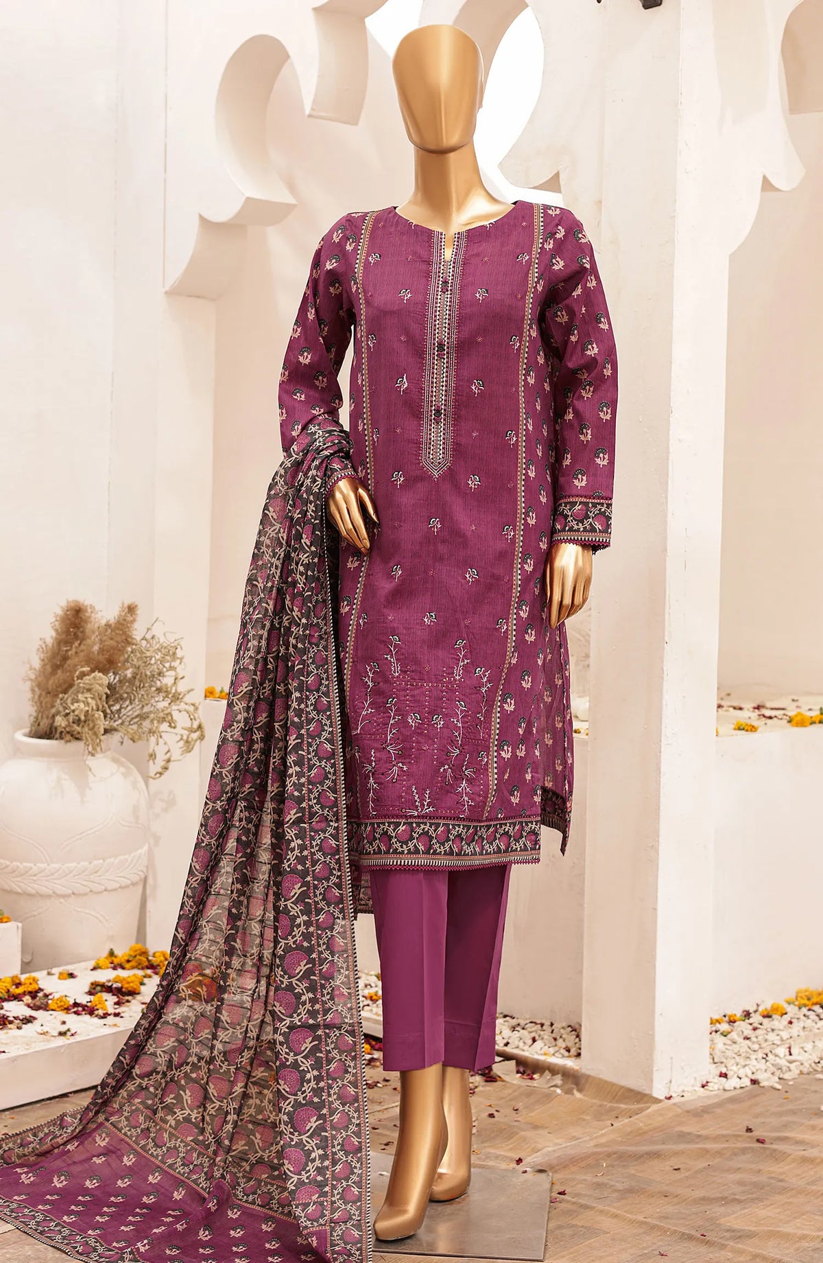 HZ Asasa Digital Printed and Embroidered Lawn Collection 2024 - AEL 16