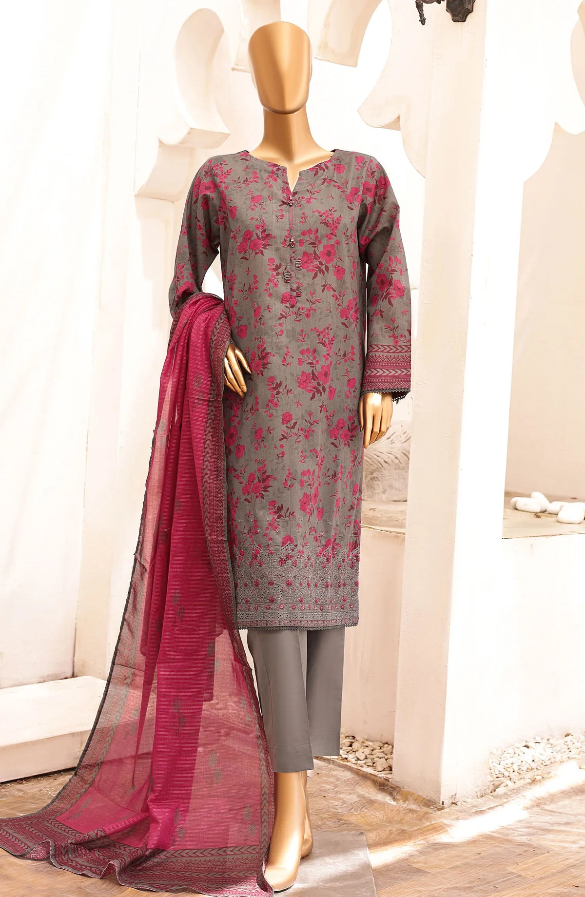 HZ Asasa Digital Printed and Embroidered Lawn Collection 2024 - AEL 17