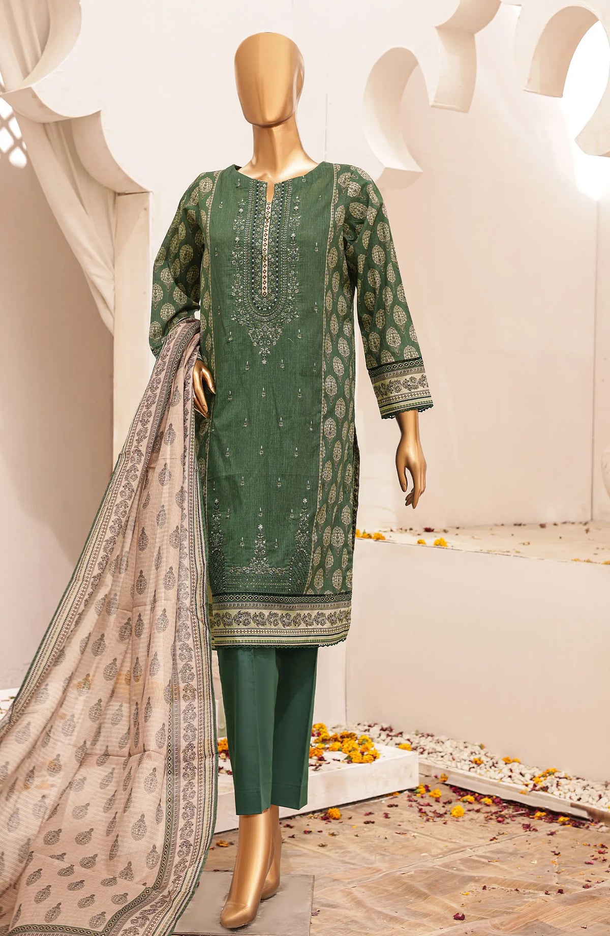 HZ Asasa Digital Printed and Embroidered Lawn Collection 2024 - AEL 22