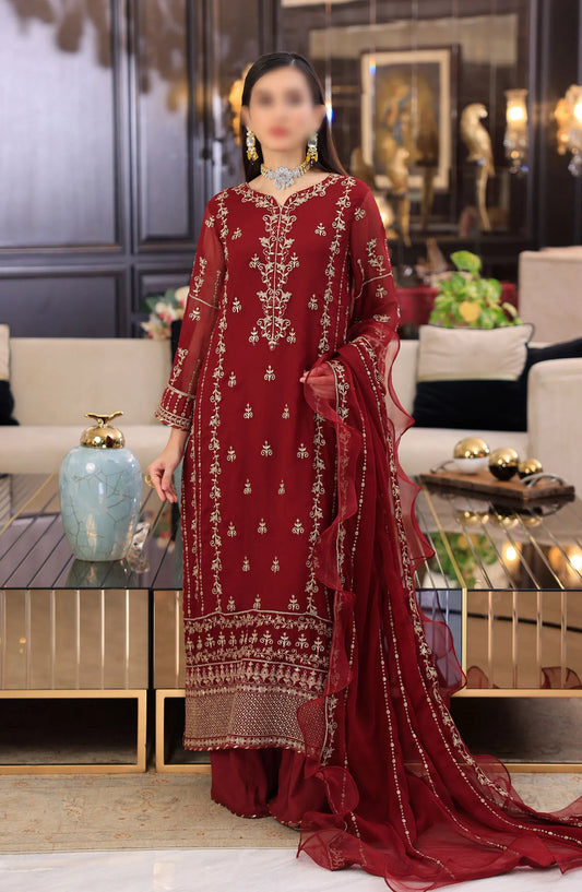 Merakish Unstitched Luxury Formal Collection Vol 12 2024 - Aesthetic Maroon