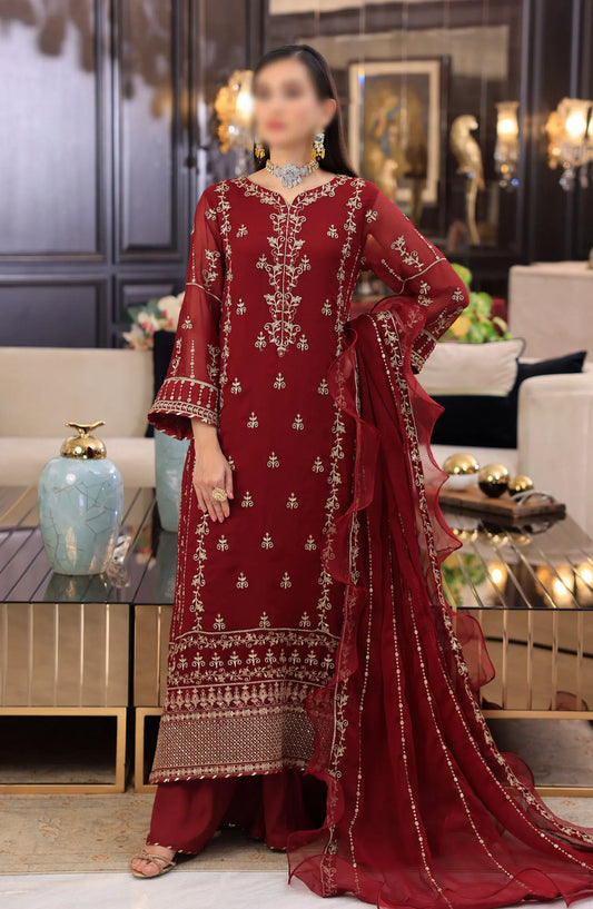 Merakish Unstitched Luxury Formal Collection Vol 12 2024 - Aesthetic Maroon
