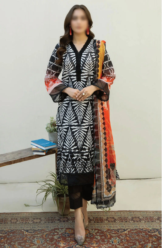 AFREEN EMBROIDERED CHIKANKARI LAWN COLLECTION - AF 109