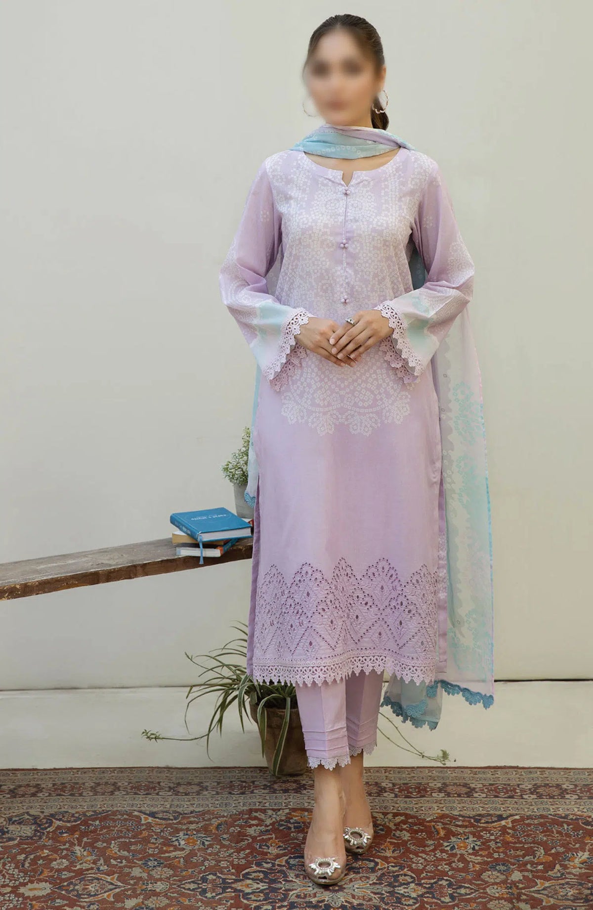 AFREEN EMBROIDERED CHIKANKARI LAWN COLLECTION - AF 114