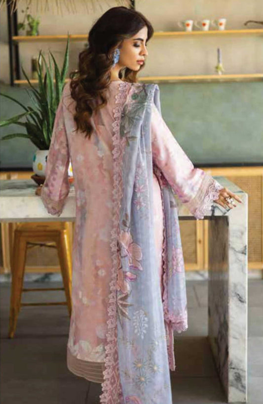 Aafreen by Riaz Arts Embroidered Lawn Unstitched 3 Piece - AF-159 - RA25PE - Light Pink - Summer Collection