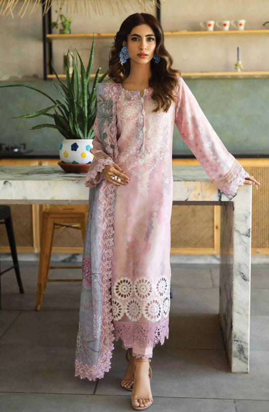Aafreen by Riaz Arts Embroidered Lawn Unstitched 3 Piece - AF-159 - RA25PE - Light Pink - Summer Collection
