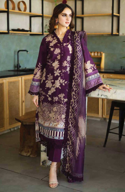 Aafreen by Riaz Arts Embroidered Lawn Unstitched 3 Piece - AF-160 - RA25PE - Purple - Summer Collection