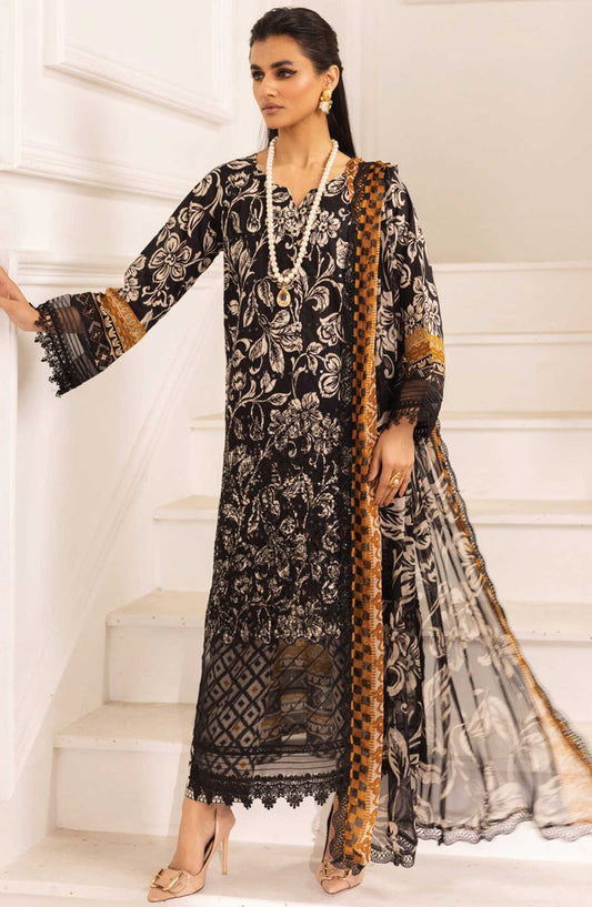 Aafreen by Riaz Arts Chikankari Lawn Unstitched 3 Piece - AF-179 - RA25AC - Black - Summer Collection