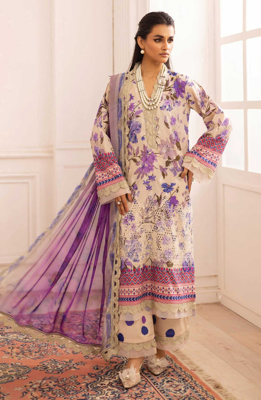 Aafreen by Riaz Arts Chikankari Lawn Unstitched 3 Piece - AF-183 - RA25AC - Beige - Summer Collection