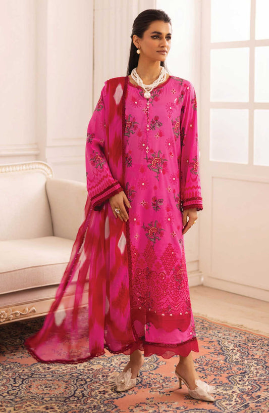 Aafreen by Riaz Arts Chikankari Lawn Unstitched 3 Piece - AF-184 - RA25AC - Hot Pink - Summer Collection