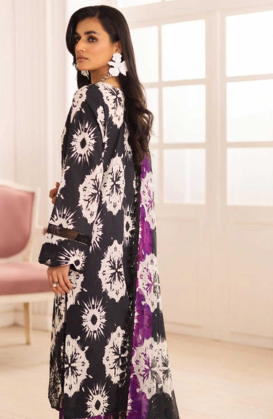 Aafreen by Riaz Arts Embroidered Lawn Unstitched 3 Piece Suit - AF-186 - RA25ALC - Black - Summer Collection