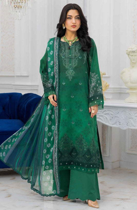 Aafreen by Riaz Arts Embroidered Lawn Unstitched 3 Piece Suit - AF-211 - RA25AELCT - Green - Summer Collection