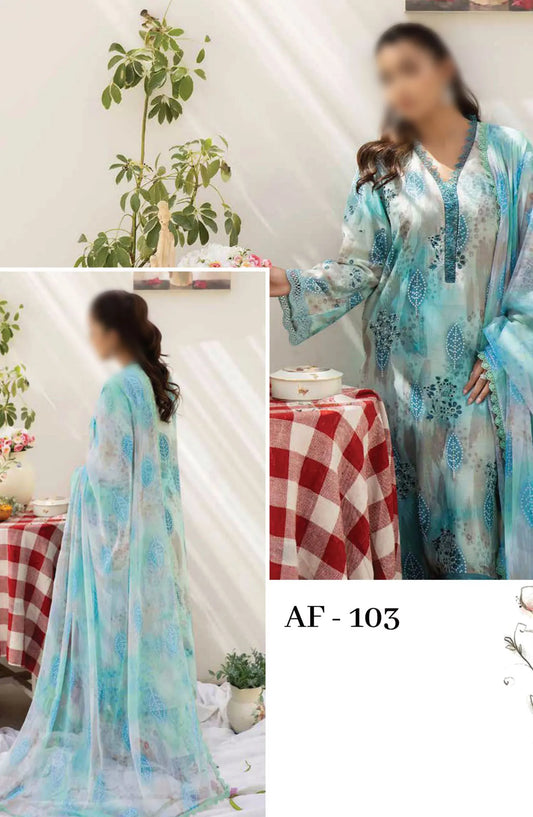 Afreen Embroidered Chikankari Lawn Collection 2024 - AF - 103