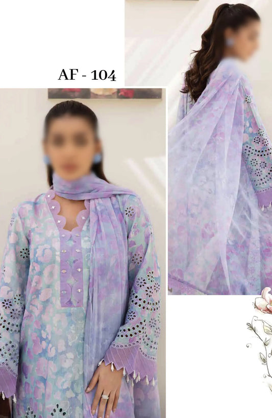 Afreen Embroidered Chikankari Lawn Collection 2024 - AF - 104