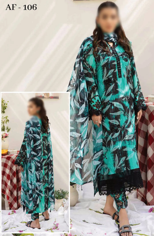 Afreen Embroidered Chikankari Lawn Collection 2024 - AF - 106