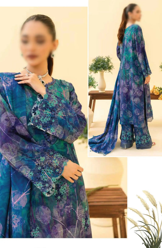 Afreen Embroidered Chikankari Khaddar Collection With Wool Shawl - AF 150