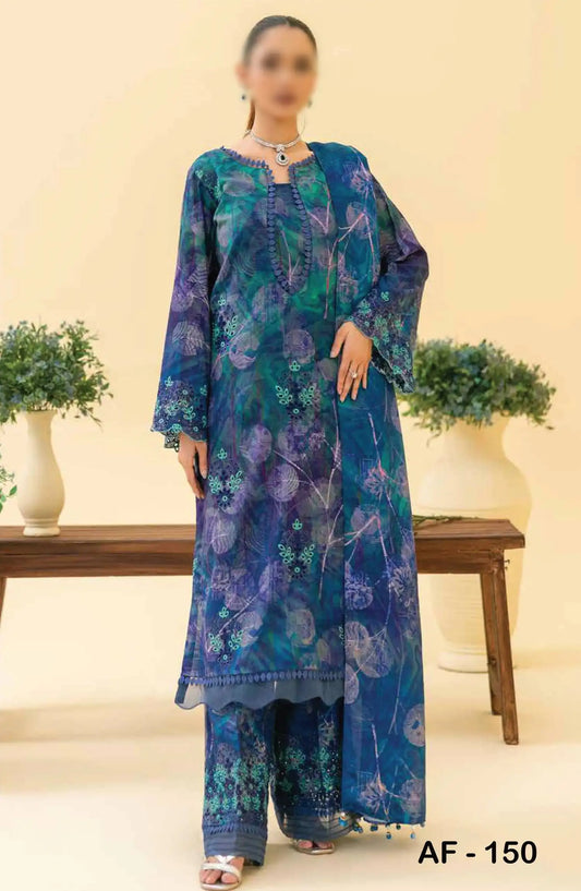 Afreen Embroidered Chikankari Khaddar Collection With Wool Shawl - AF 150