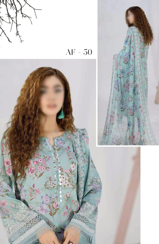 Aafreen Chikankari Printed Lawn Collection 2024 - AF 50