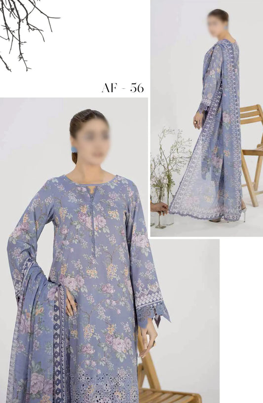 Aafreen Chikankari Printed Lawn Collection 2024 - AF 56