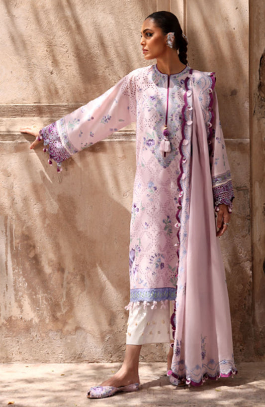 Elan Embroidered Lawn Unstitched 3 Piece Suit - D-12 B - EL25ULL - Purple - Summer Collection