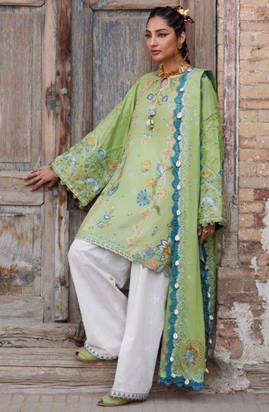 Elan Embroidered Lawn Unstitched 3 Piece Suit - D-11 B - EL25ULL - Green - Summer Collection