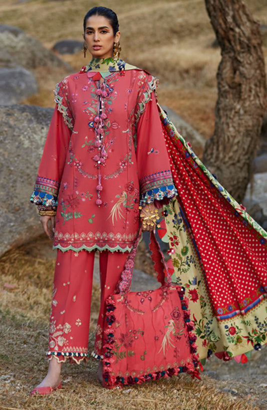 Elan Embroidered Lawn Unstitched 3 Piece Suit - D-06 B - EL25ULL - Pink - Summer Collection