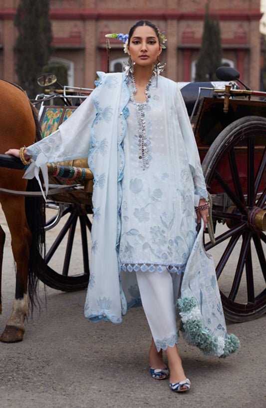 Elan Embroidered Lawn Unstitched 3 Piece Suit - D-05 B - EL25ULL - Blue - Summer Collection