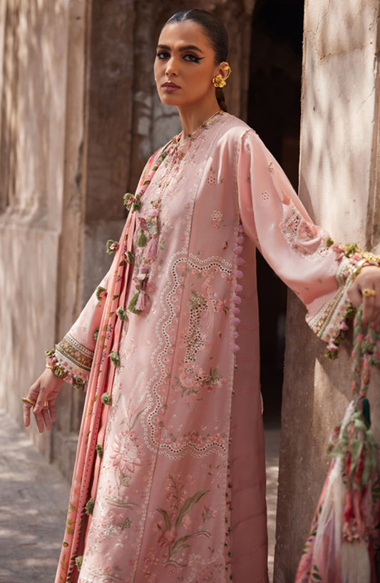 Elan Embroidered Lawn Unstitched 3 Piece Suit - D-01 A - EL25ULL - Pink - Summer Collection