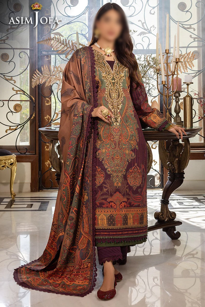 Asim Jofa Aira and Asra Winter Shawl Collection - AJIW-07