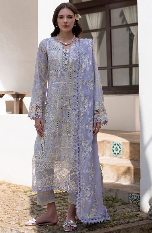 AJR Embroidered Lawn Unstitched 3 Piece Suit - AJR-PK-14 Vista - AJR25PK - Purple - Summer Collection