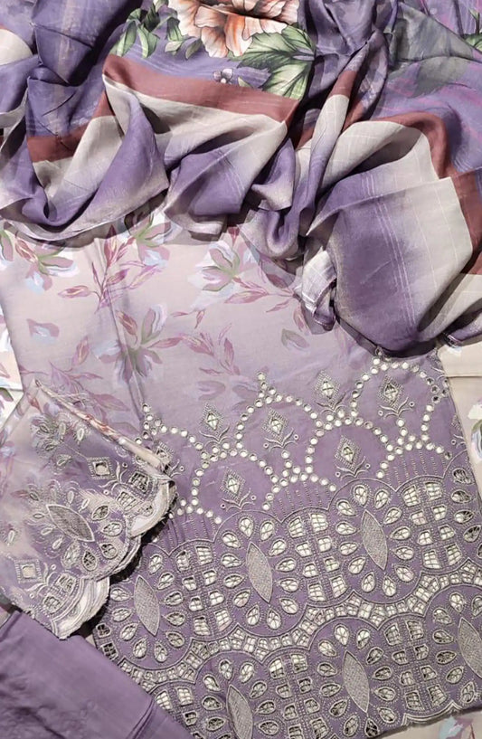 ChikanKari Viscose 3 PCs Collection - AK BHD 01